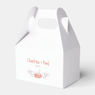 Caixinha De Lembrancinhas Bolo de Casamento de Coral Floral