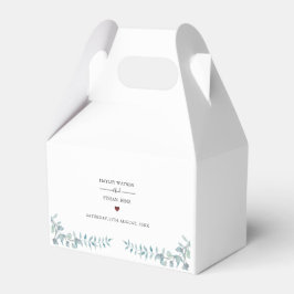 Caixinha De Lembrancinhas Bolo De Casamento De Folhagem De Cor Azul Simples 