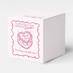 Caixinha De Lembrancinhas Bolo de Cereja Coquette Coração Retro Rosa Galenti