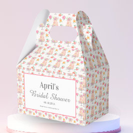 Caixinha De Lembrancinhas Bolo de Chá de Panela de Noiva com Rosas em Aquare