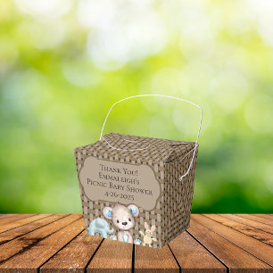 Caixinha De Lembrancinhas Bolsa de Chá de fraldas dos Amigos Picnic Brown O