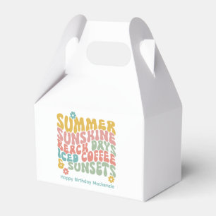 Caixinha De Lembrancinhas Bolsa de Verão cor-de-rosa Nome Monograma Bagagem