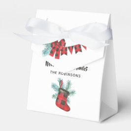 Caixinha De Lembrancinhas Bom Natal da Xadrez Buffalo Lumberjack Bear