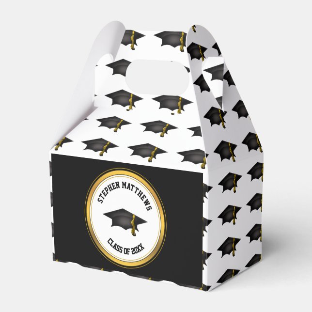 Caixinha De Lembrancinhas Boné de formatura Personalizado Clássico e Tassel (Frente)