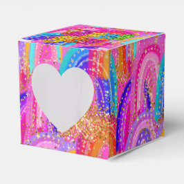 Caixinha De Lembrancinhas Bonita 7 de Aniversário do Arco-Íris Obrigado Caix