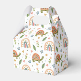 Caixinha De Lembrancinhas Bonito Aquarela Tartaruga e Padrão Arco-Íris