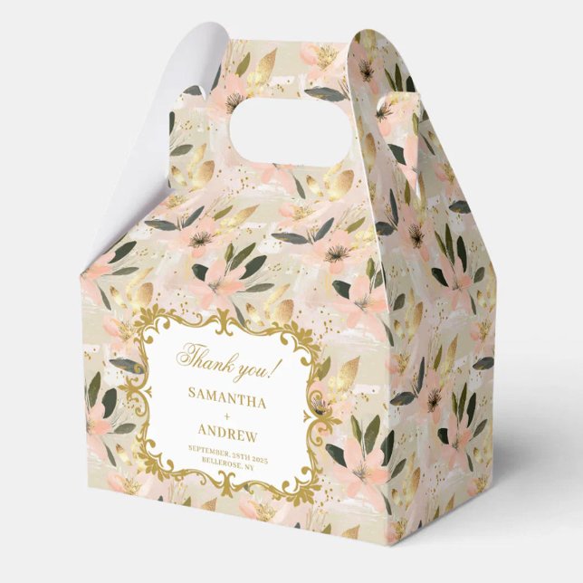 Caixinha De Lembrancinhas Bonito Blush Dourado Boho Casamento Keepsakes (Lovely Blush Gold Boho Wedding Favor Box Keepsakes)