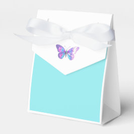 Caixinha De Lembrancinhas Bonito Holographic Butterfly Favor Box Aqua