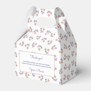 Caixinha De Lembrancinhas Bonito Lavanda Rosa Personalizada Floral Obrigado