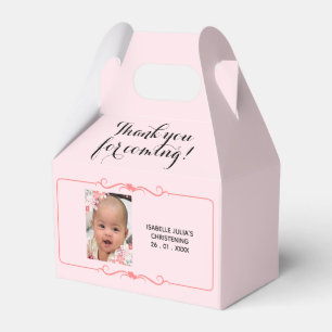 Caixinha De Lembrancinhas Bonito Rosa, OBRIGADO POR VIR! Christening
