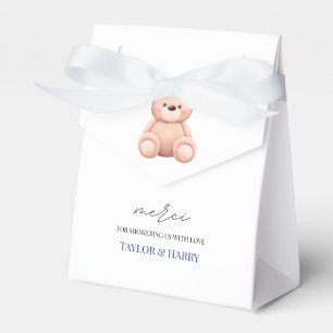Caixinha De Lembrancinhas Bonjour Bebe Chá de fraldas francês de Urso de Aqu