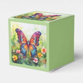 Caixinha De Lembrancinhas Borboleta Azul Laranja Asas