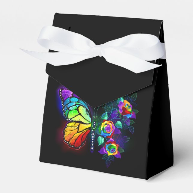 Caixinha De Lembrancinhas Borboleta-flor-arco-íris (Frente)