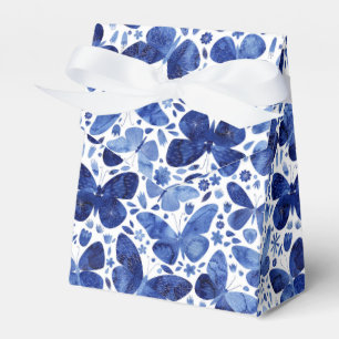 Caixinha De Lembrancinhas Borboletas Aquarela Azul Indigo