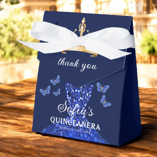 Caixinha De Lembrancinhas Borboletas da Quinceañera Blue