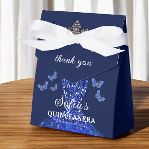 Caixinha De Lembrancinhas Borboletas da Quinceañera Blue