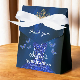 Caixinha De Lembrancinhas Borboletas da Quinceañera Blue