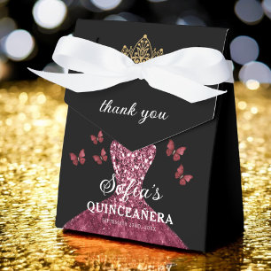 Caixinha De Lembrancinhas Borboletas de Quinceañera Floral