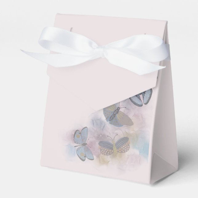 Caixinha De Lembrancinhas Borboletas de Tinta Álcool  (Frente)