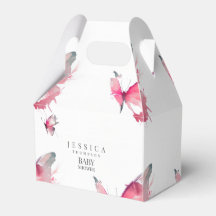 Borboletas rosa Chá de fraldas branco