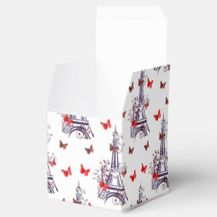 Caixinha De Lembrancinhas Borboletas roxas românticas parisienses da torre