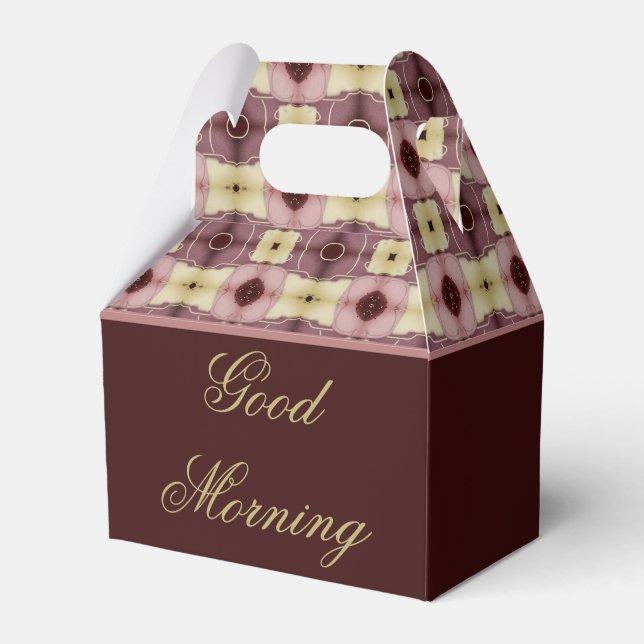 Caixinha De Lembrancinhas Borgonha Decorativa com Padrão (Frente)