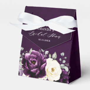 Caixinha De Lembrancinhas Borracha Roxa Plum Ivory White Casamento Floral Fa