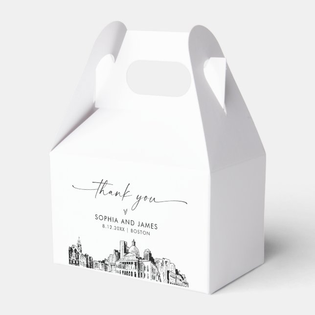Caixinha De Lembrancinhas Boston Wedding Personalised Favor Box (Frente)