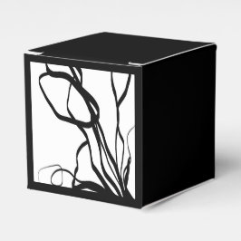 Caixinha De Lembrancinhas Bouquet Branco: Abstrato Preto e Branco