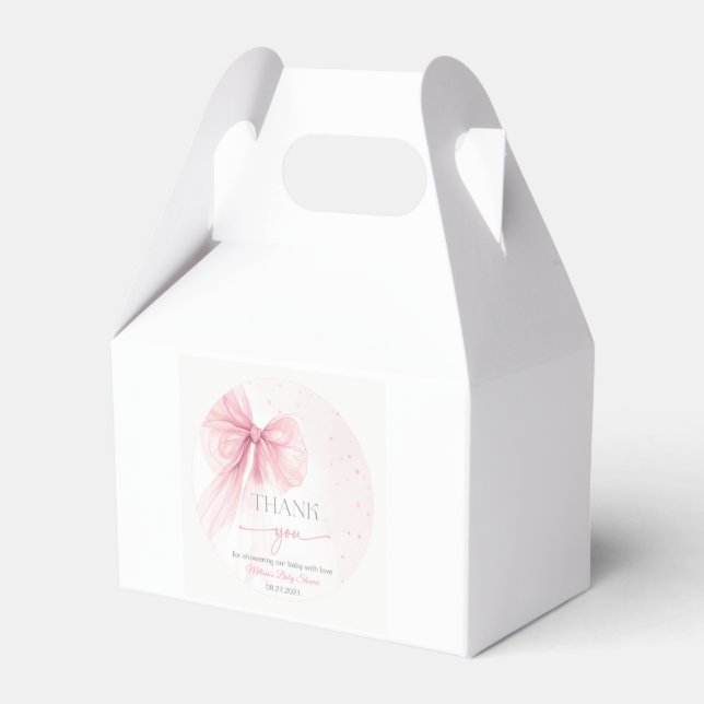Caixinha De Lembrancinhas Bow Coquette Baby Shower Favor Box (Frente)