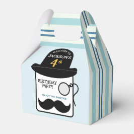 Caixinha De Lembrancinhas Bowler Hat and Monocle 4"w x 2.5"l x 5"h Birthday