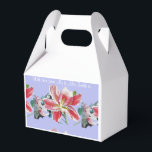 Caixinha De Lembrancinhas Boxes de Bolo Lilac Floral Lily Roxo<br><div class="desc">Púrpura Lilac Pansy Floral Lily floresce Caixas De Bolo De Casamento. Projetado a partir de uma das minhas pinturas aquáticas.</div>