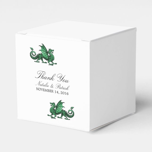 Caixinha De Lembrancinhas Boxes de Casamento do Dragão Verde (Frente)