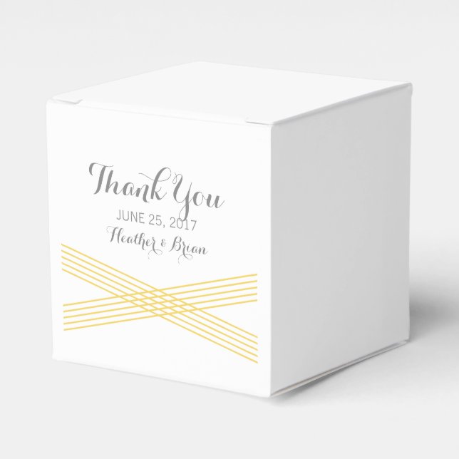 Caixinha De Lembrancinhas Boxes de Casamento Moderno Amarelo Deco (Frente)