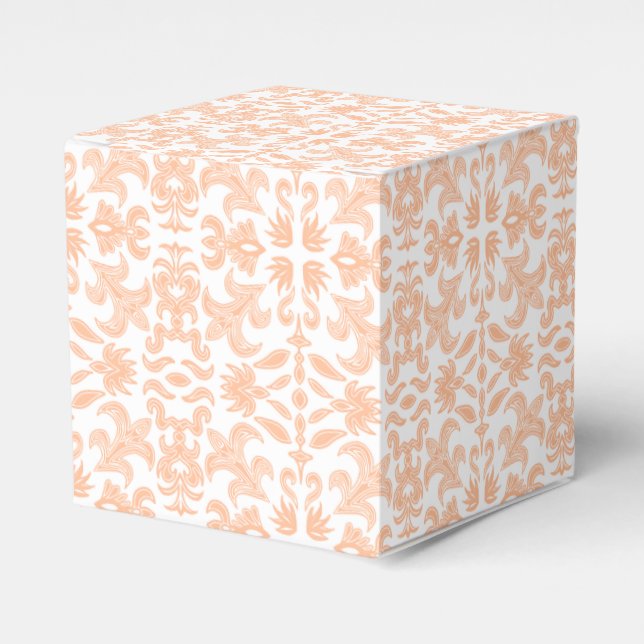 Caixinha De Lembrancinhas Boxes de Peach e Casamento Branco bonito (Frente)