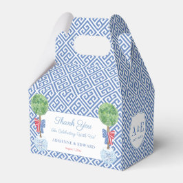 Caixinha De Lembrancinhas Boxwood Topiary Monograma 4 de julho Casamento