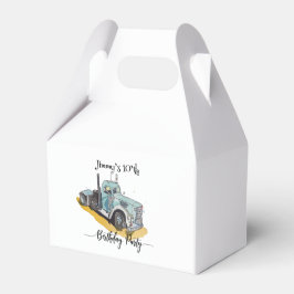 Caixinha De Lembrancinhas Boys Birthday Party Blue Semi Truck