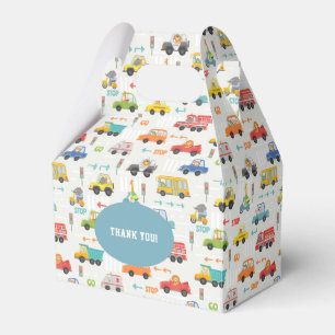 Caixinha De Lembrancinhas Boys Cute Transport Vehicle Patterno Aniversário