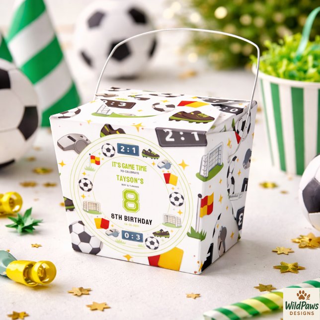 Caixinha De Lembrancinhas Boys Modern Sports Soccer Kids 8th Birthday Party (Boys Modern Sports Soccer Kids 8th Birthday Party Favor Boxes
)