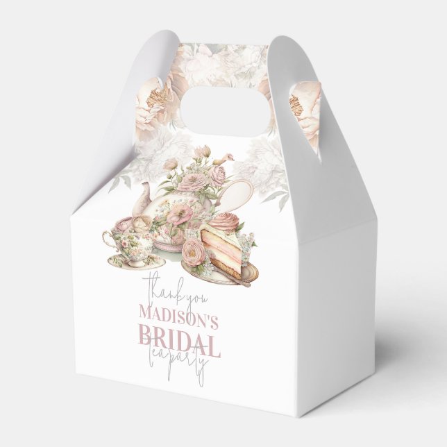 Caixinha De Lembrancinhas Bridal Tea Party - Belo Floral Personalizado (Frente)