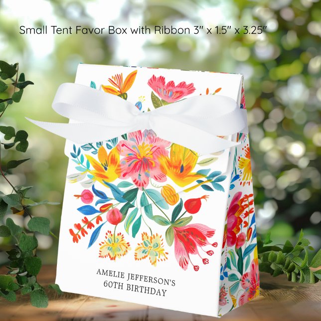 Caixinha De Lembrancinhas Bright Floral Fiesta Birthday mexicano (Criador carregado)