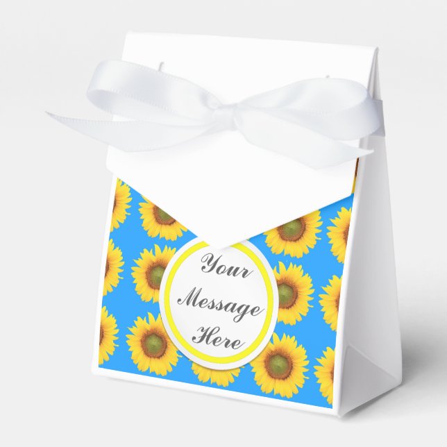 Caixinha De Lembrancinhas Bright Sunflowers Custom text (Frente)