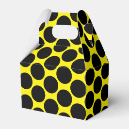 Caixinha De Lembrancinhas Bright Yellow with Black Dot Style Gable