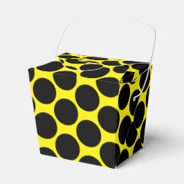 Caixinha De Lembrancinhas Bright Yellow with Black Dot Style Take Out