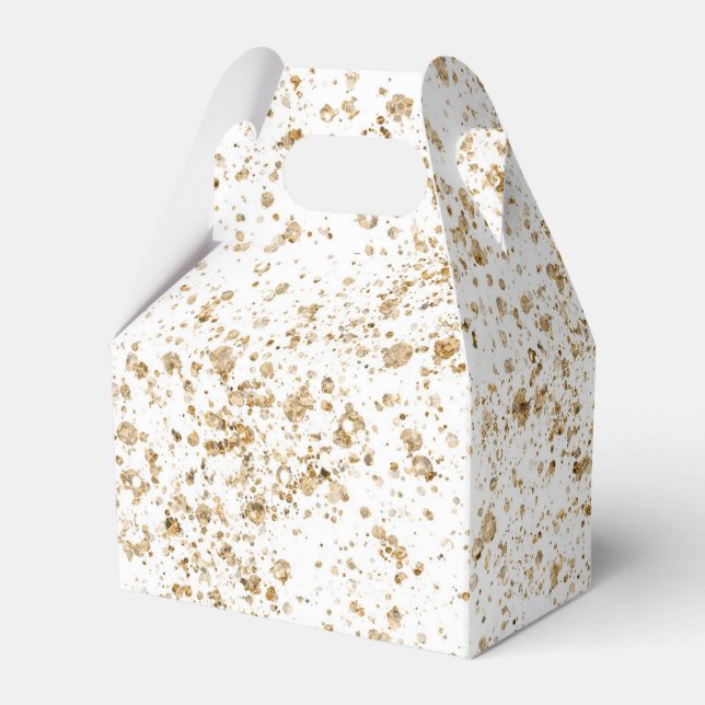 Caixinha De Lembrancinhas Brilho dourado elegante e gorgoeus (Frente)