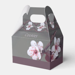 Caixinha De Lembrancinhas Brilhos Florais Brancos Com Rosa