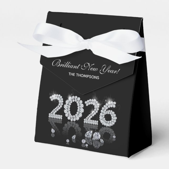 Caixinha De Lembrancinhas Brilliant Diamonds Luxury New Year 2026 (Frente)