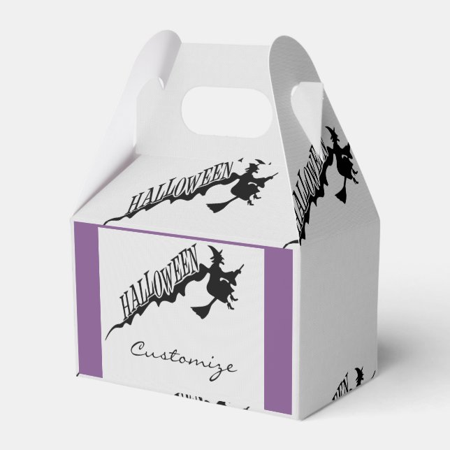 Caixinha De Lembrancinhas Bruxa do Halloween Andando Broom Thunder_Cove (Frente)