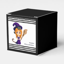 Caixinha De Lembrancinhas Bruxa Fofa de Chapéu Roxo no Halloween