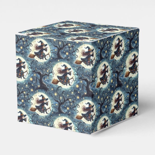 Caixinha De Lembrancinhas Bruxas, luas e árvores torcidas (Frente)